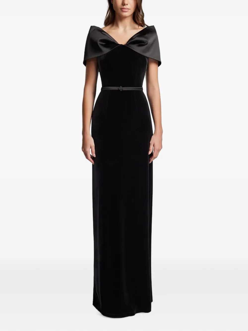 CRISTALLINI Shadow bow-detail maxi dress