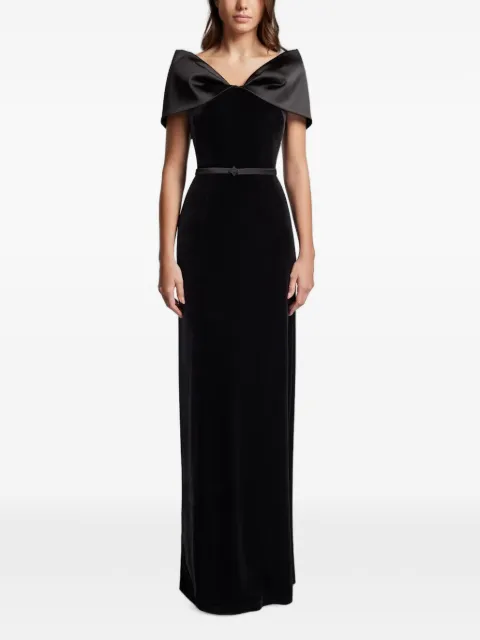 CRISTALLINI vestido de terciopelo con detalle de moño