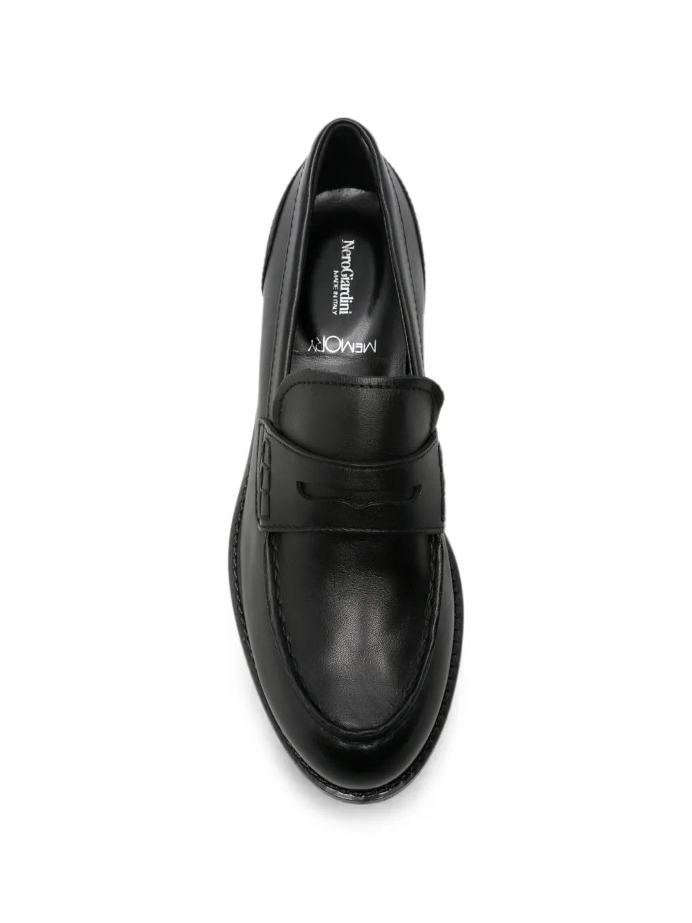 NERO GIARDINI penny-slot leather loafers Zwart
