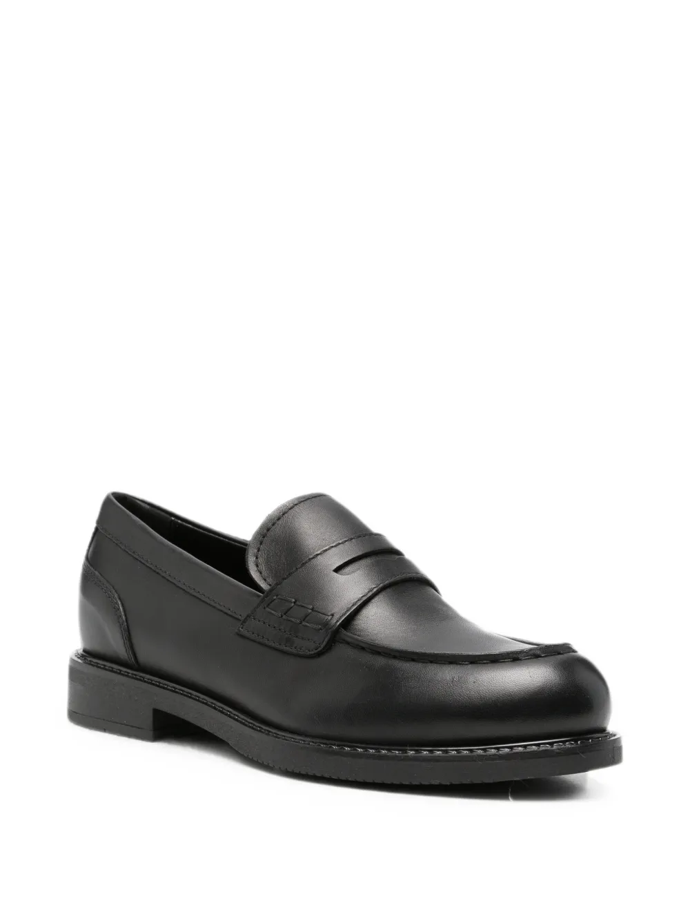 NERO GIARDINI penny-slot leather loafers Zwart