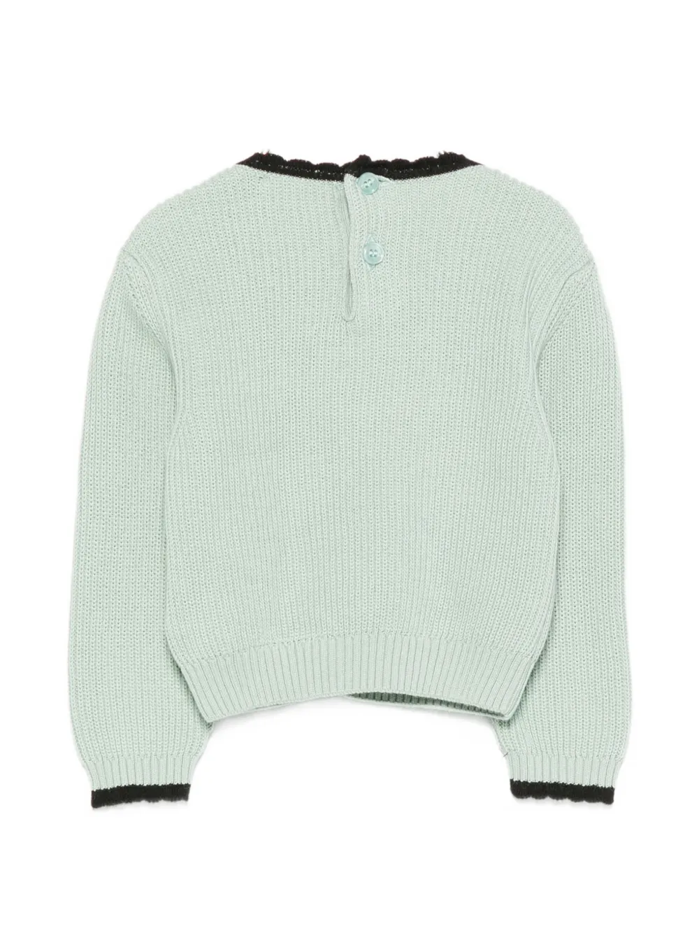Elisabetta Franchi La Mia Bambina Trui met gewelfde afwerking en geborduurd logo Groen