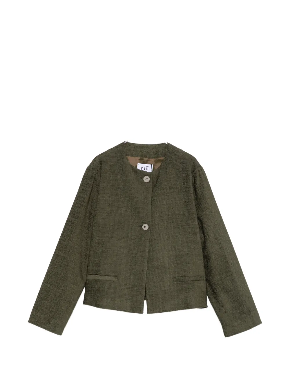 Niu textured-finish button-fastening jacket - Grün