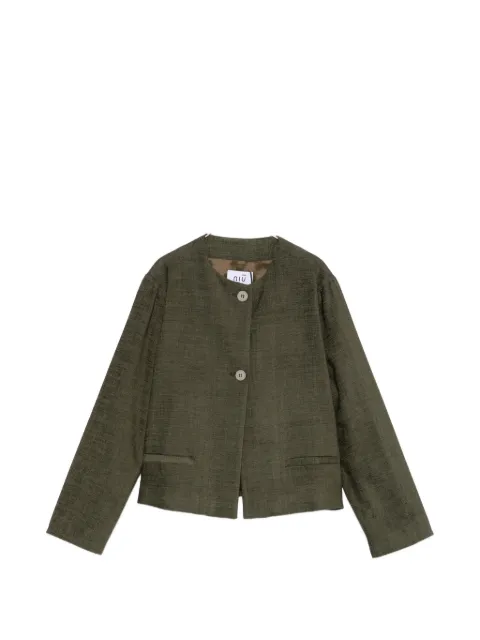 Niu textured-finish button-fastening jacket