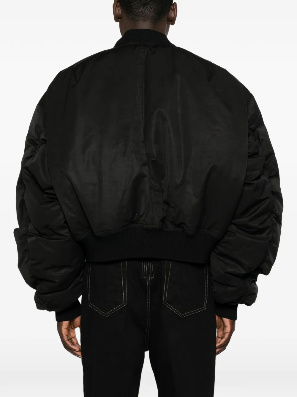Rick Owens Secchia Flight bomberjack met ruches Zwart