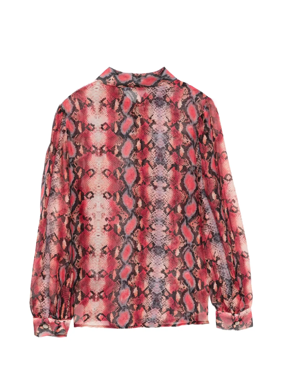 Roberto Cavalli Junior Blouse met slangenprint en logoplakkaat Roze