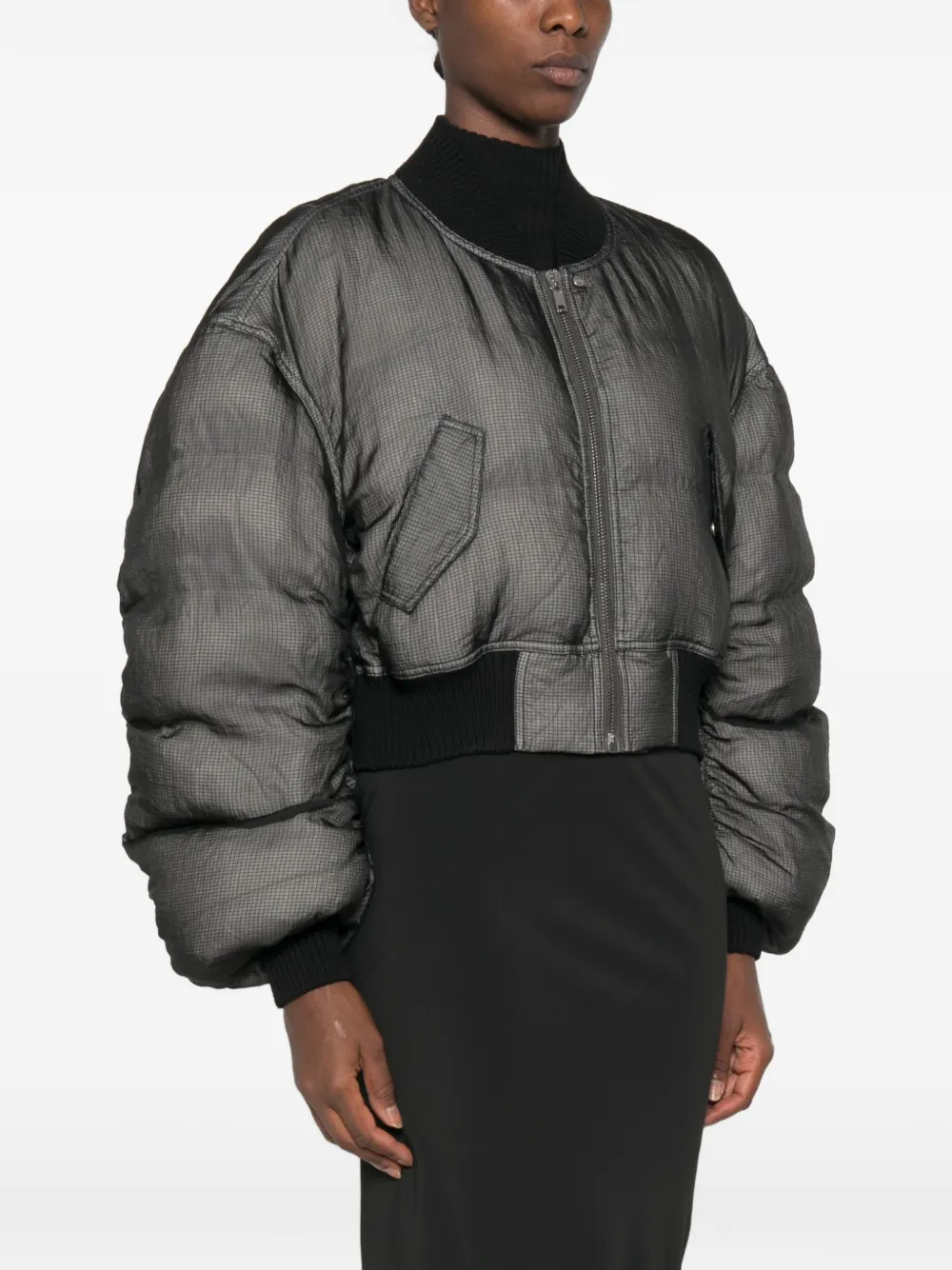 Rick Owens Gewatteerd jack Grijs