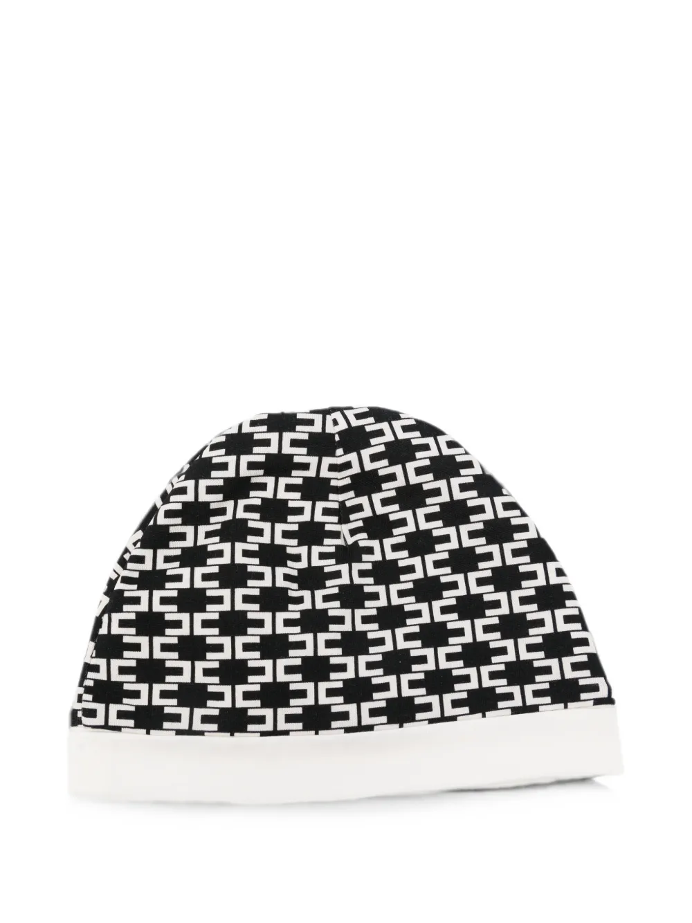 Elisabetta Franchi La Mia Bambina monogram-pattern beanie hat - Nero