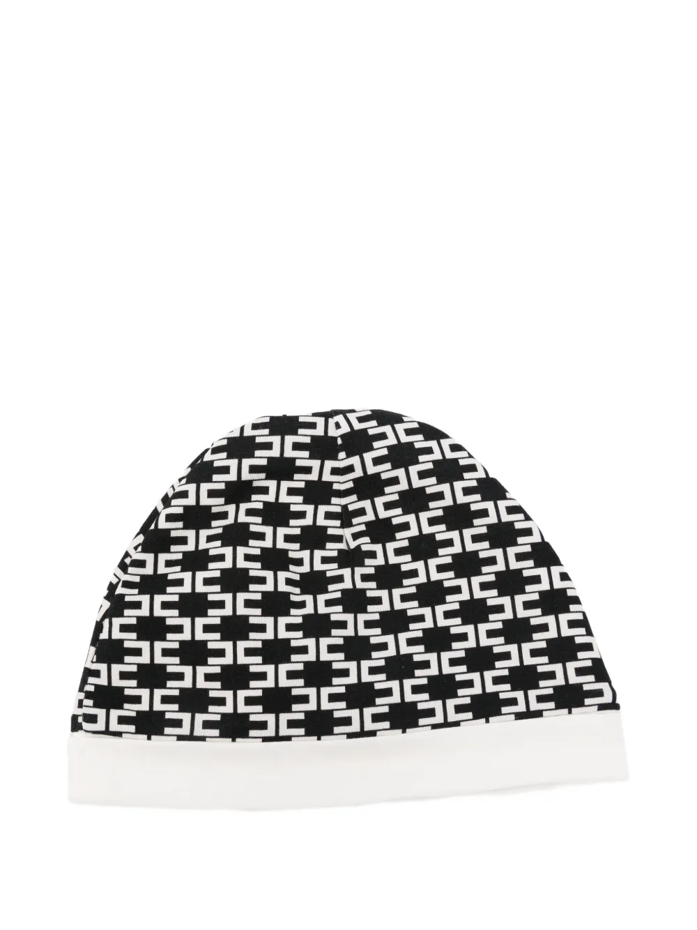 Elisabetta Franchi La Mia Bambina monogram-pattern beanie hat - Nero
