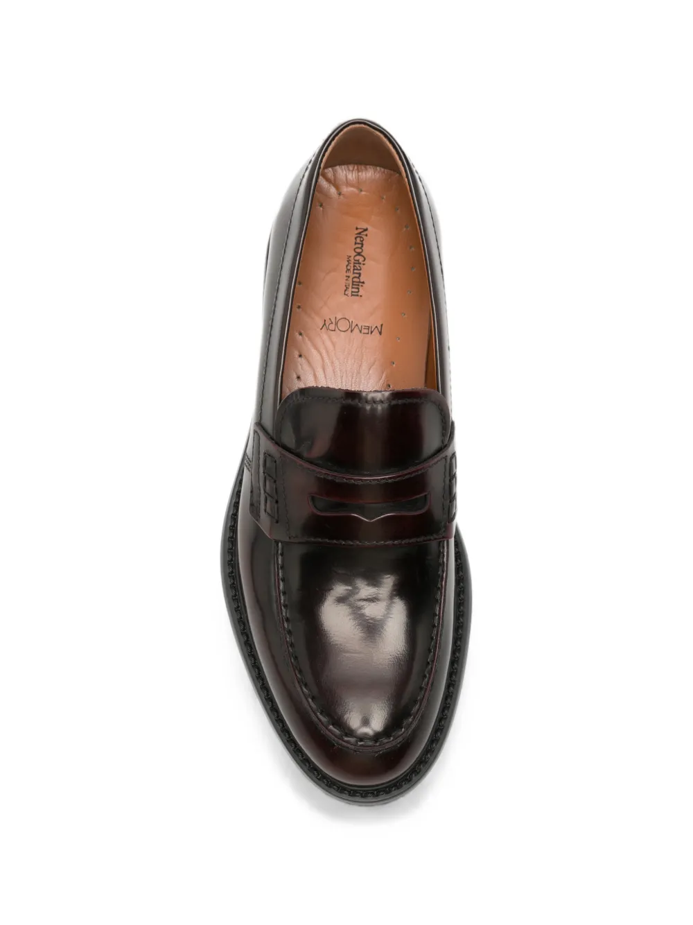 NERO GIARDINI penny-slot almond-toe loafers Rood