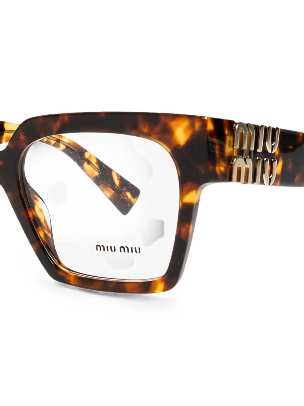 Miu Eyewear Bril met vierkant montuur Bruin
