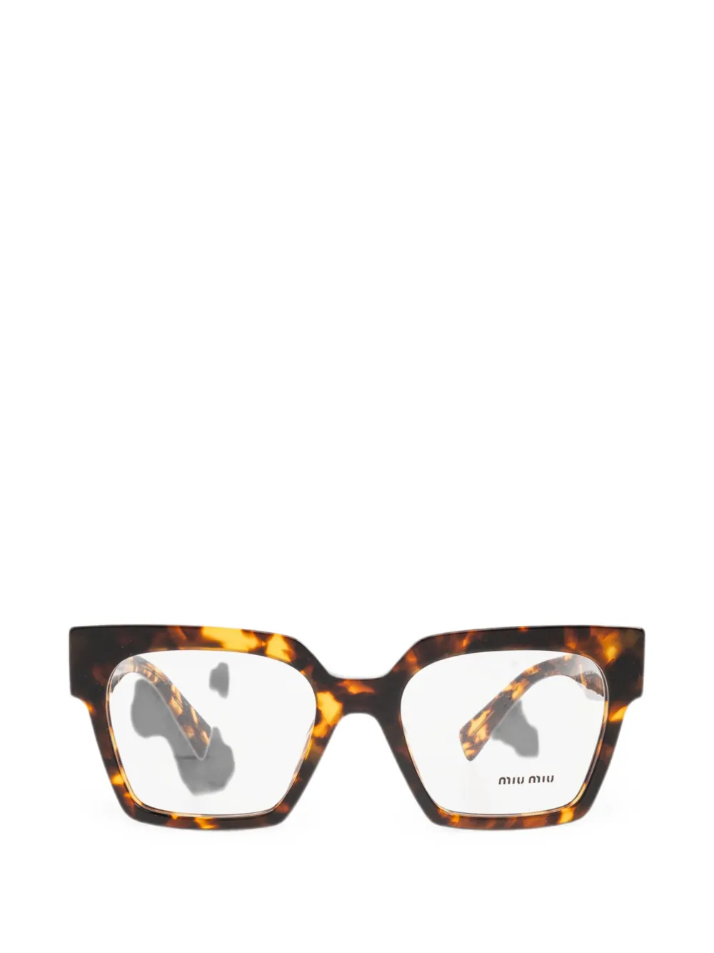 Miu Miu tortoiseshell-effect square-frame glasses - Marrone