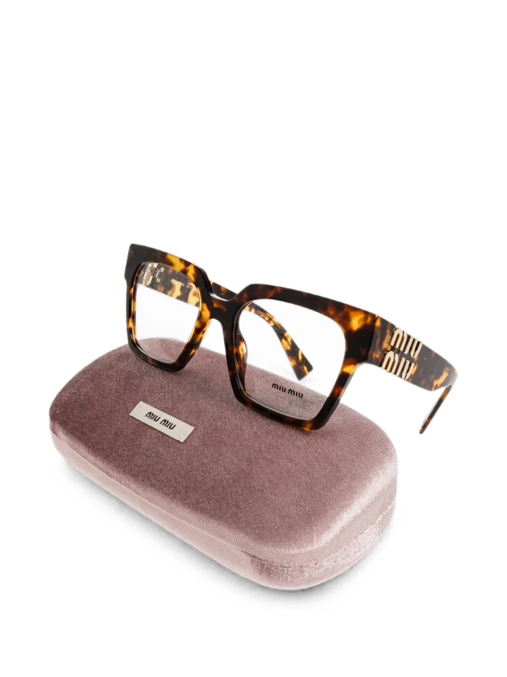 Miu Eyewear Bril met vierkant montuur Bruin