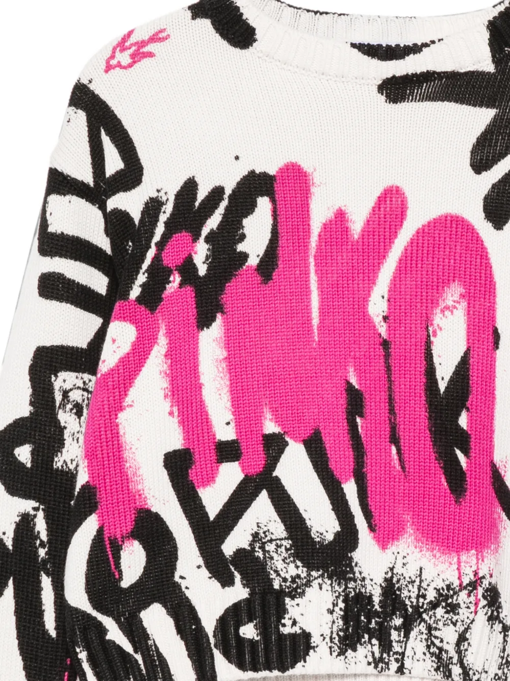 Pinko Kids Cropped trui met graffiti-print Wit