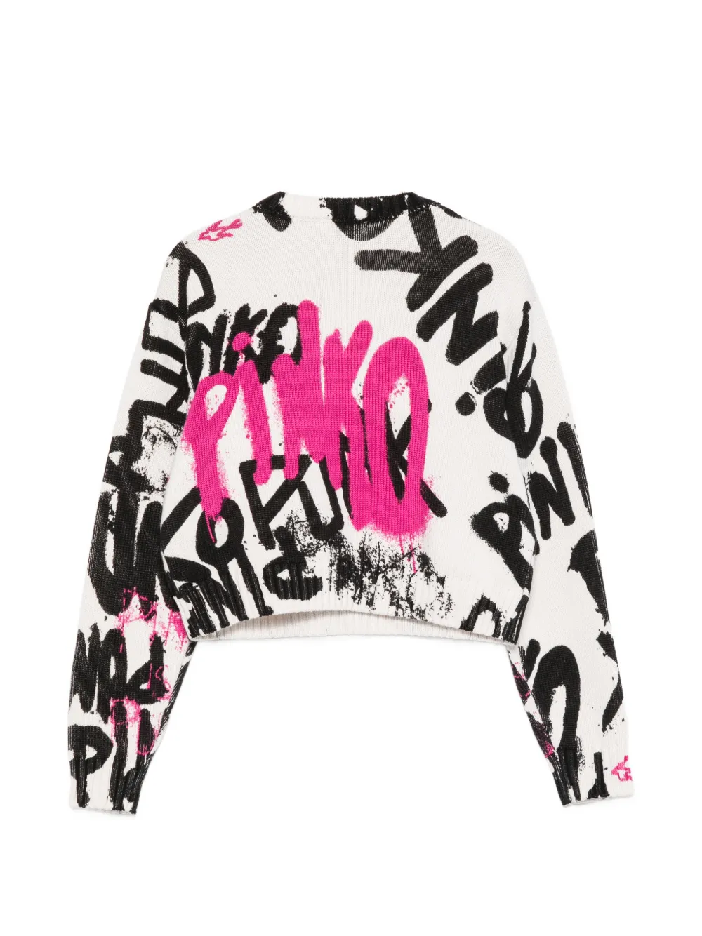 Pinko Kids Cropped trui met graffiti-print Wit