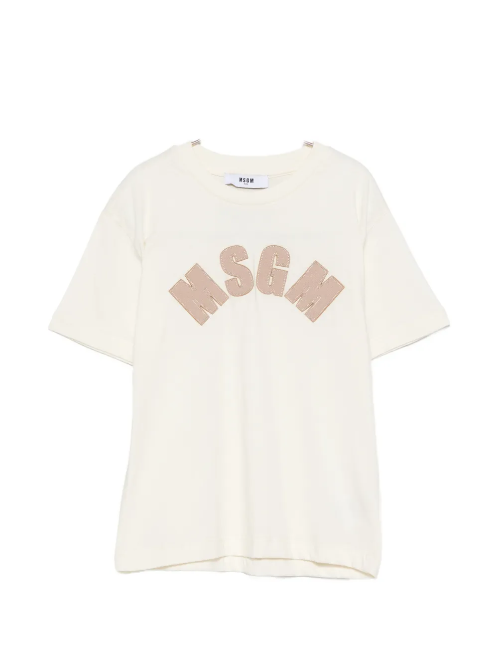 MSGM Kids logo-patch T-shirt - Toni neutri