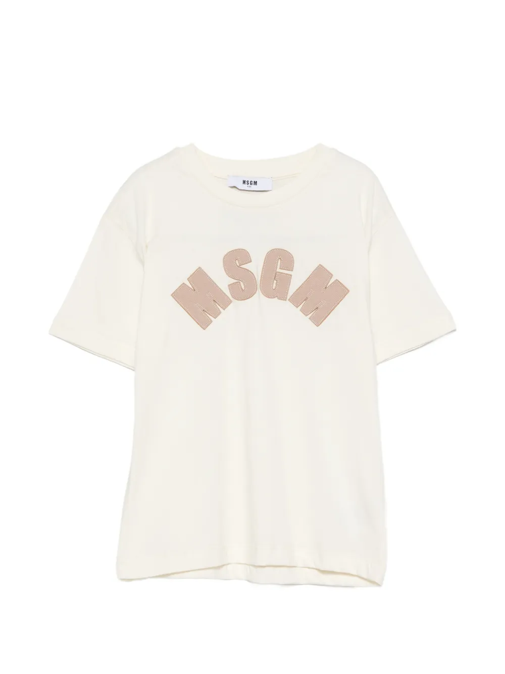 MSGM Kids logo-patch T-shirt - Toni neutri