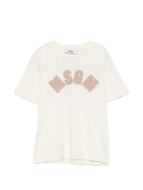 MSGM Kids logo-patch T-shirt