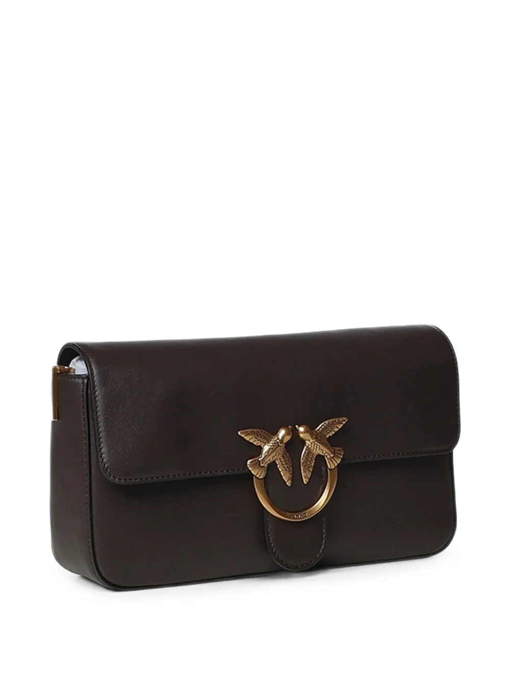 PINKO Love Birds leren schoudertas Bruin