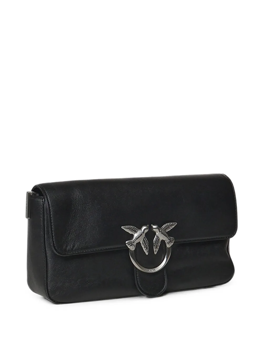 PINKO Love Birds leren schoudertas Zwart