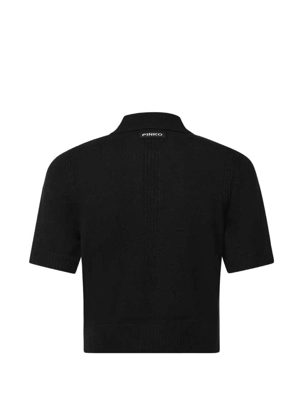 PINKO button-up polo-collar sweater Zwart