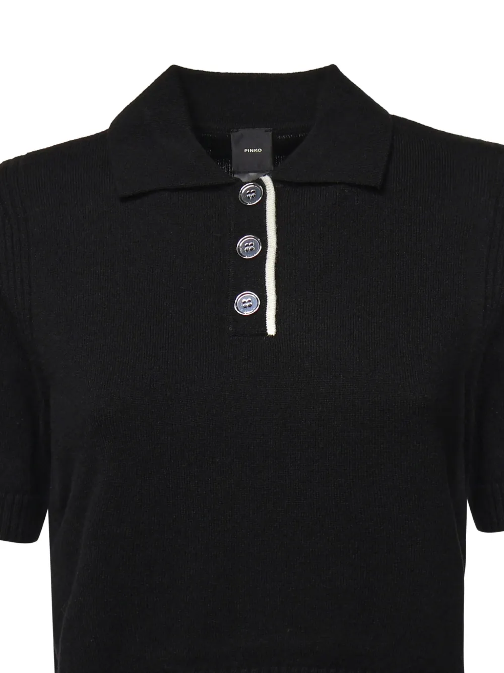 PINKO button-up polo-collar sweater Zwart