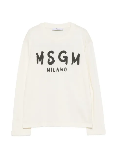 MSGM Kids logo-print long-sleeve T-shirt