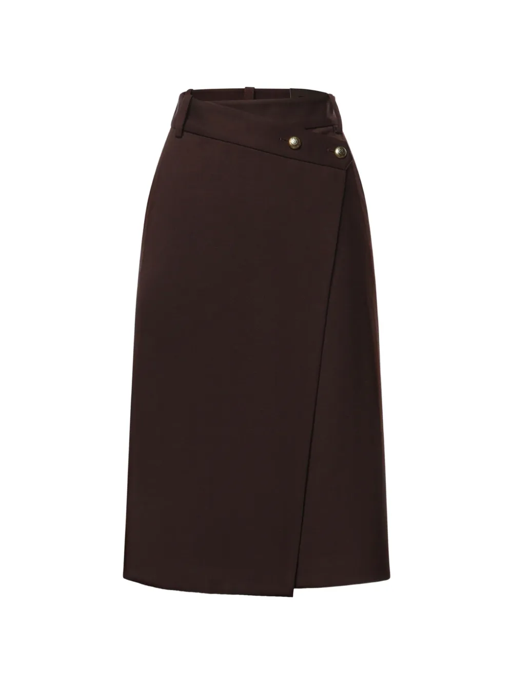 PINKO button-embellished wrap skirt - Marrone