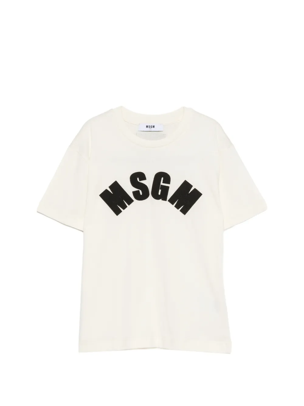 MSGM Kids logo-patch T-shirt - Toni neutri