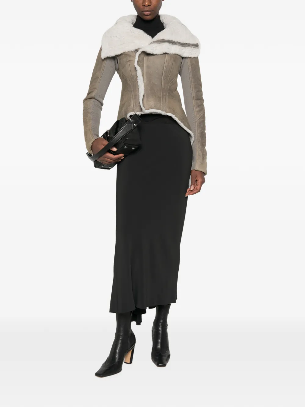 Rick Owens Asymmetrisch jack met lammy voering Grijs