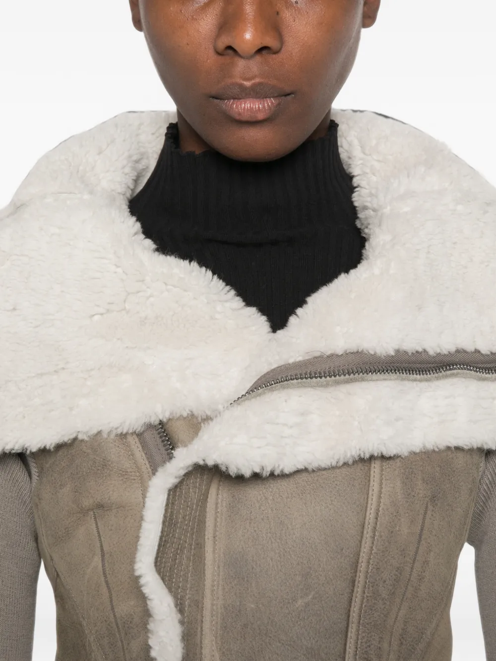 Rick Owens Asymmetrisch jack met lammy voering Grijs