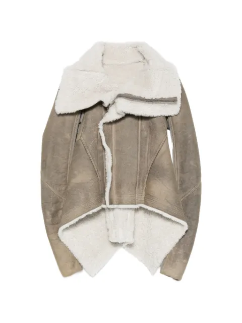 Rick Owens shearling-lined asymmetric jacket