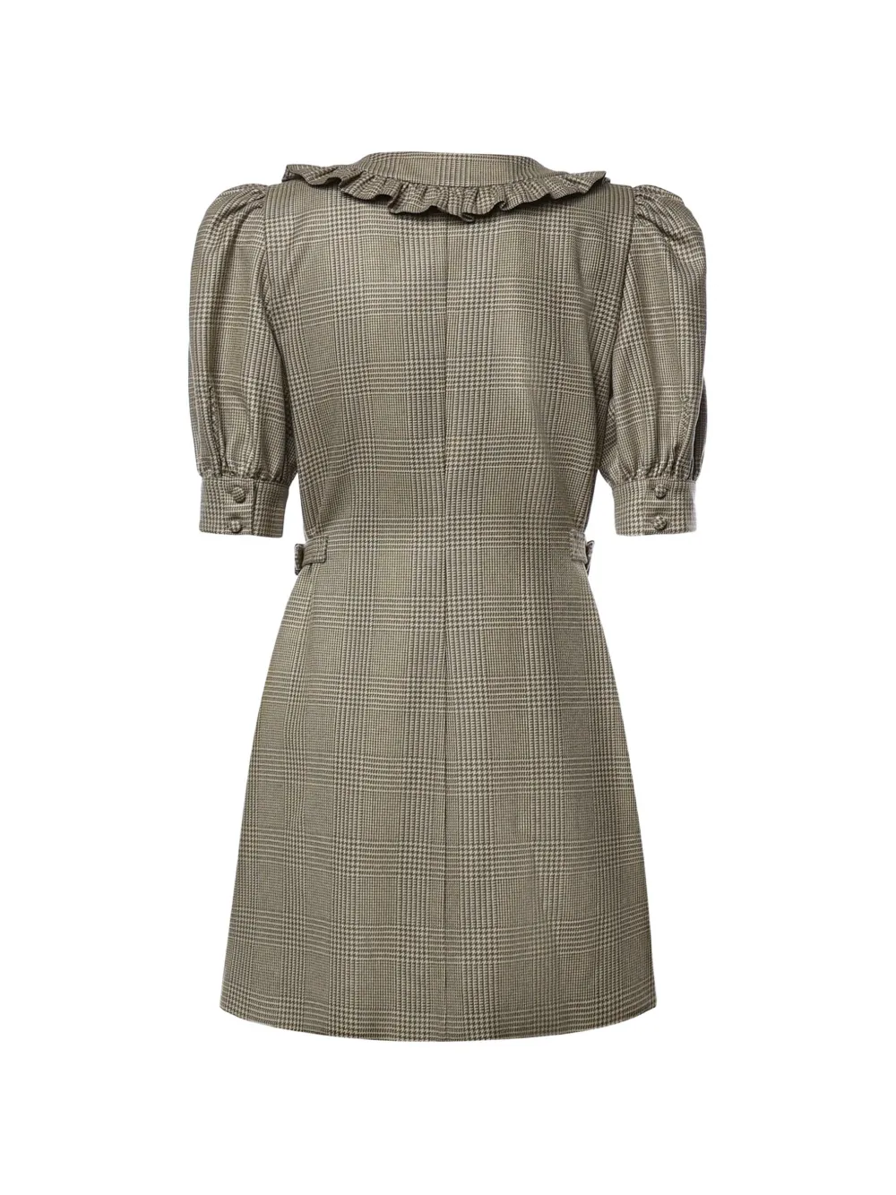 Alessandra Rich Geruite mini-jurk met ruches Beige