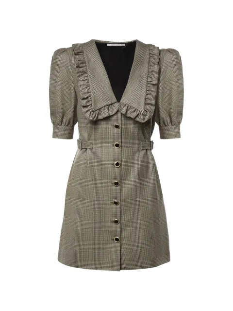 Alessandra Rich ruffled-detail checked mini dress