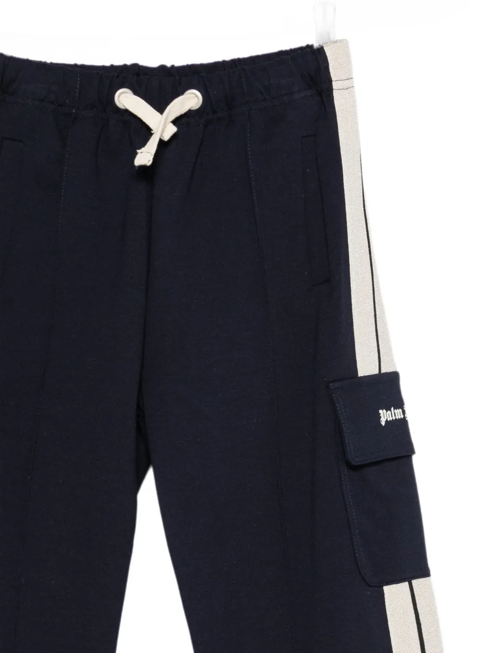 Palm Angels Kids Broek met zijstreep en logoprint Blauw