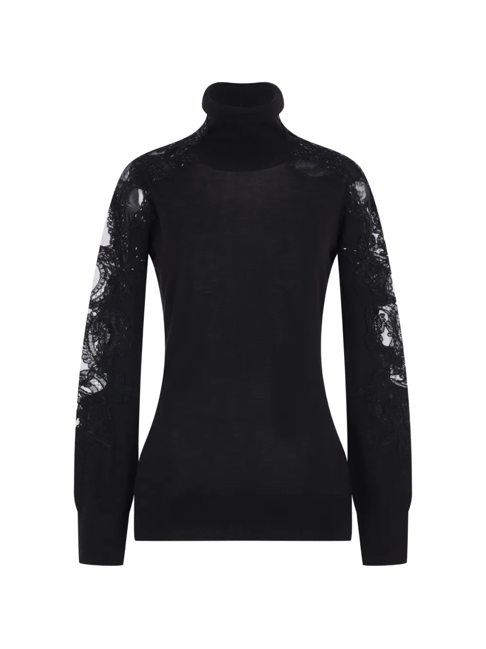 Ermanno Scervino lace-insert rhinestone-embellished sweater - Schwarz