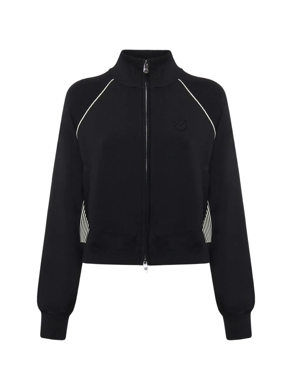 PINKO piped-trim zip-up sweater - Nero