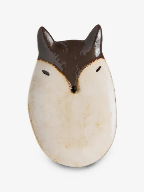 CU I SEEYOU fox-motif ceramic plate