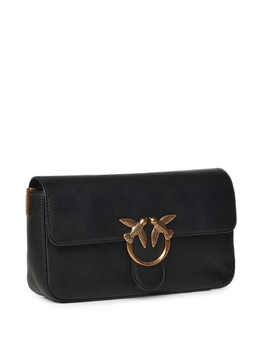 PINKO Love Birds leren schoudertas Zwart