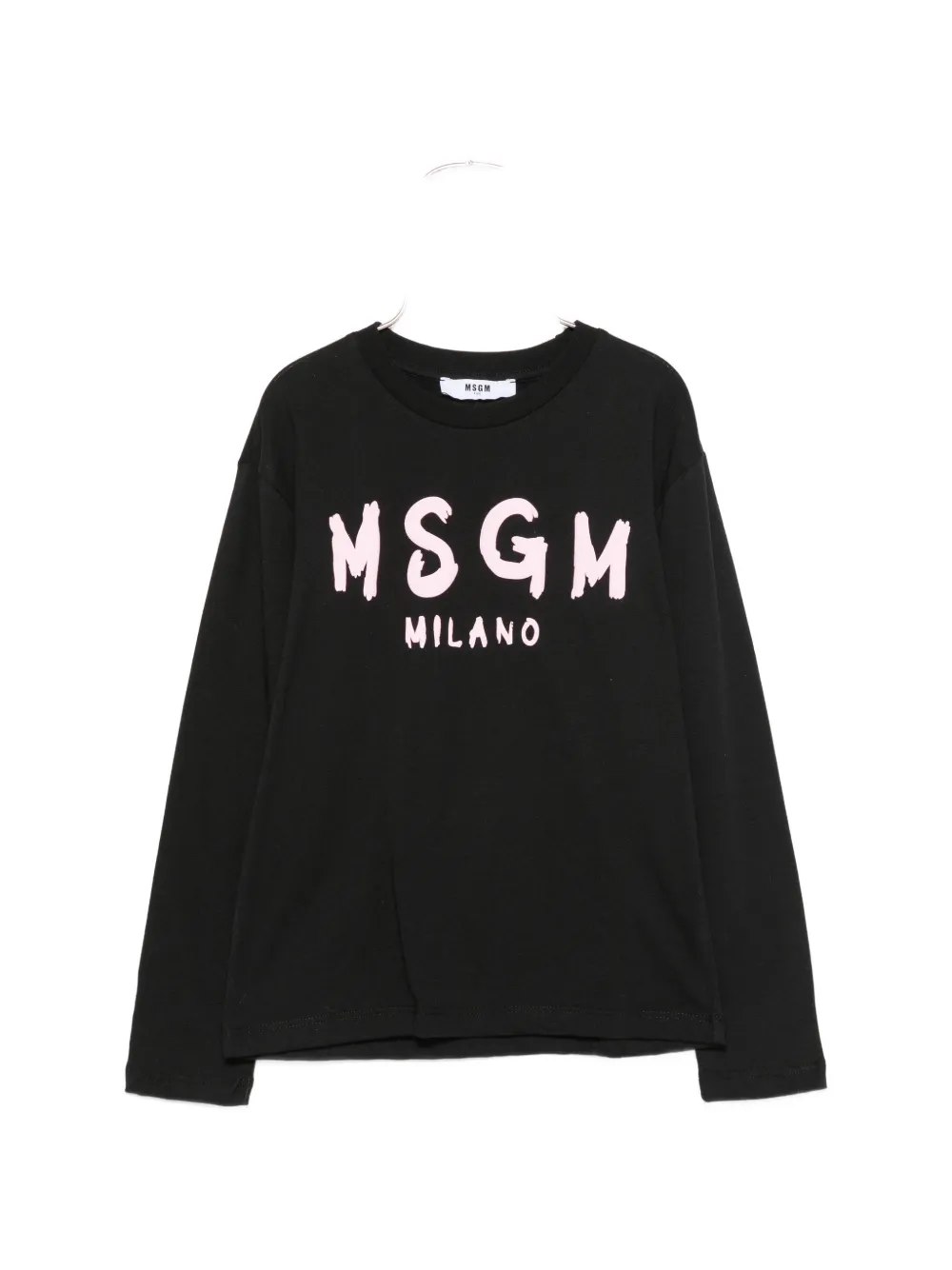 MSGM Kids logo-print long-sleeve T-shirt - Nero