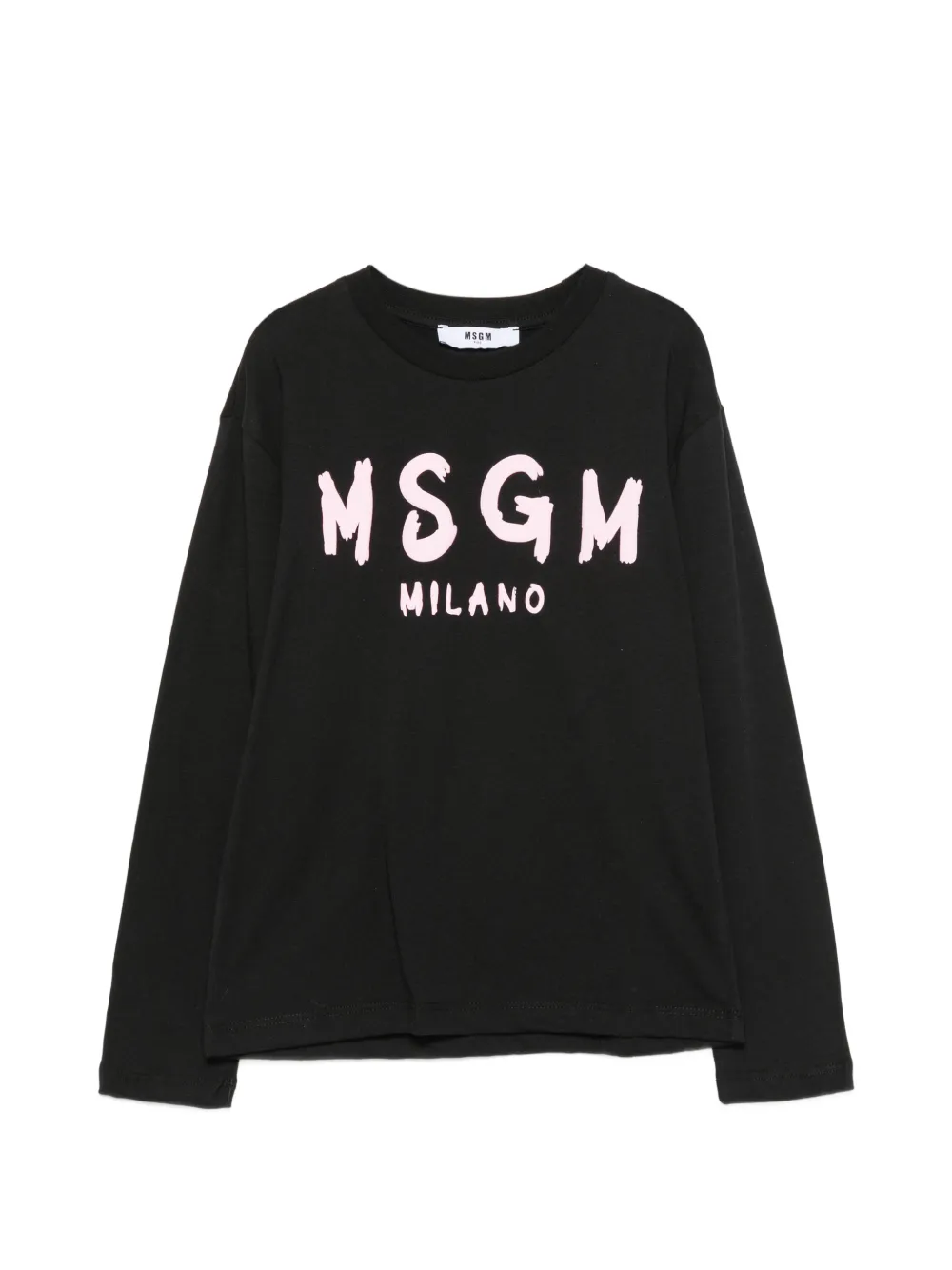 MSGM Kids logo-print long-sleeve T-shirt - Nero