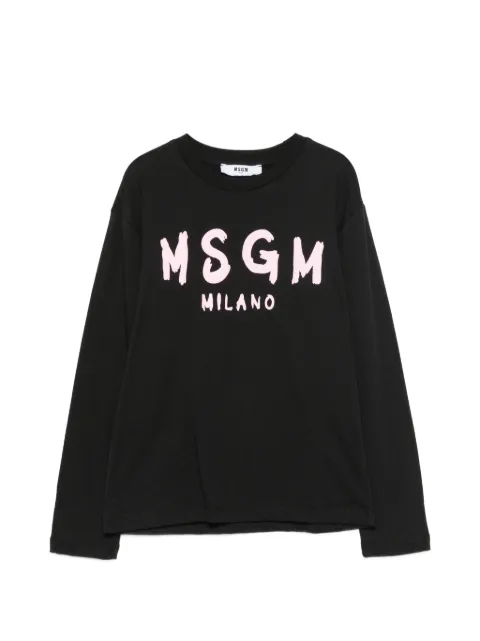 MSGM Kids playera manga larga con logo estampado