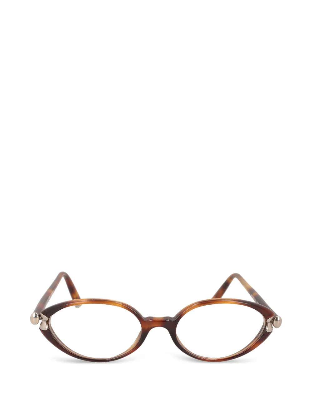 Gianfranco Ferré Pre-Owned tortoiseshell-effect oval-frame glasses - Braun