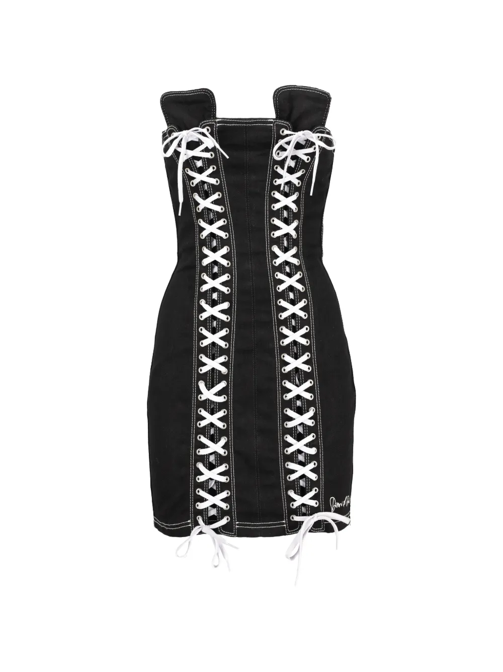 DSQUARED2 lace-up strapless dress - Nero