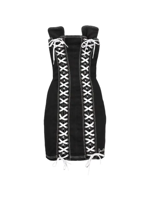 DSQUARED2 lace-up strapless dress