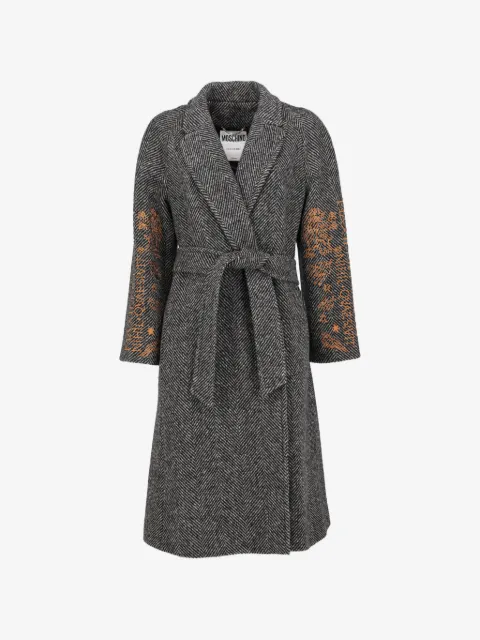 Moschino Pre-Owned herringbone embroidered coat