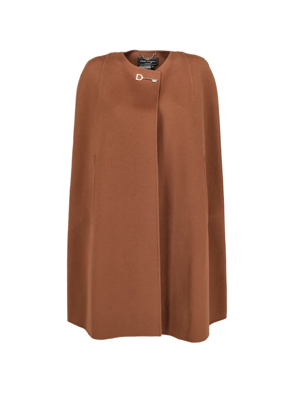 Ferragamo Pre-Owned Gancini key cape coat - Braun