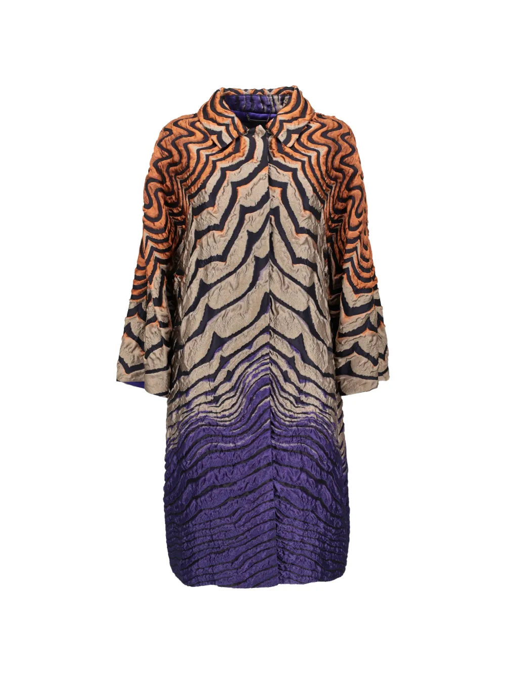 Alberta Ferretti Vintage abstract-pattern coat - Nude
