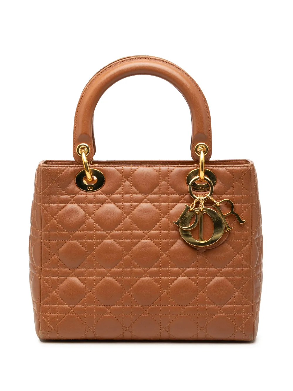 Christian Dior Pre-Owned 1997 Medium Lambskin Cannage Lady Dior satchel - Braun