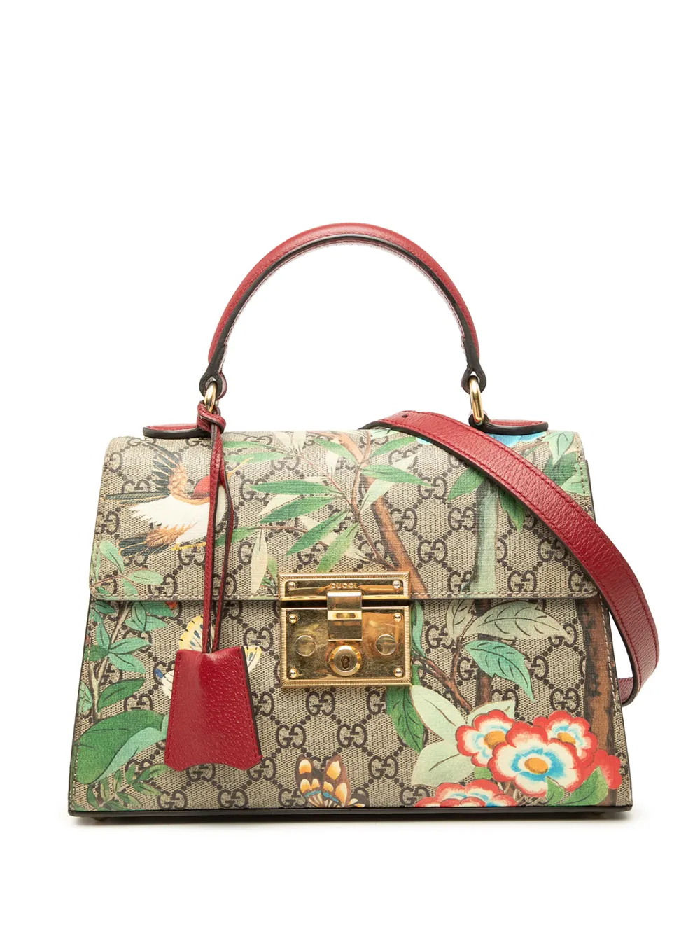 Gucci Pre-Owned 2016-2026 Small GG Supreme Tian Padlock satchel - Toni neutri