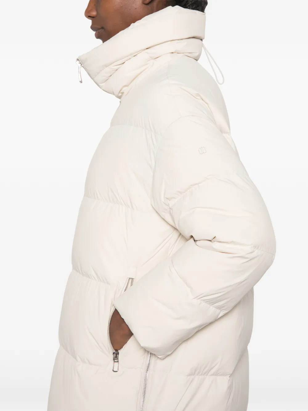 Duno Gewatteerde jas met hoge hals Beige